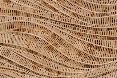 Dalga kahverengi el halısının modern tarz doğa arka planı dekoratif duvar için bambu dokusu dokusu dokusudur