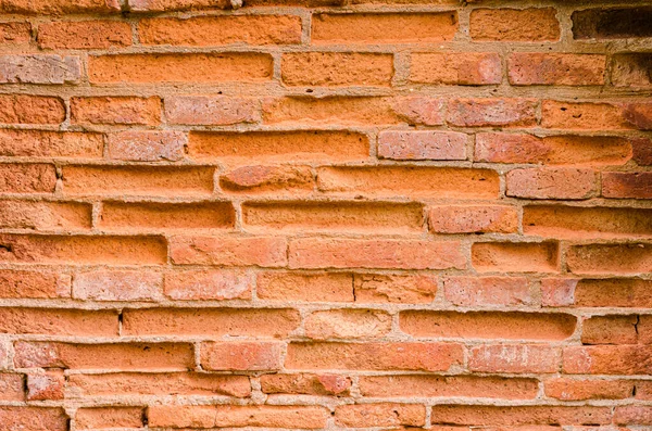 Yatay Görünümlü Eski Kırmızı Tuğla Duvarın Arkaplan Dokusu — Stok fotoğraf