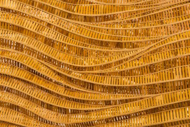 Dalga kahverengi el halısının modern tarz doğa arka planı dekoratif duvar için bambu dokusu dokusu dokusudur