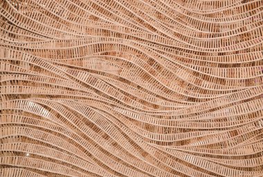Dalga kahverengi el halısının modern tarz doğa arka planı dekoratif duvar için bambu dokusu dokusu dokusudur