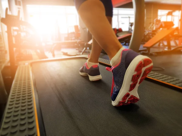 Het Meisje Bezig Met Sportschool Sporten Een Blauw Pak — Stockfoto