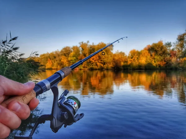 Spinning Fishing River — Stock Photo, Image