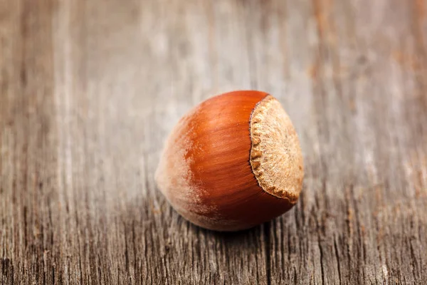 Hazelnut Wooden Background Healthy Food — Stock Photo, Image