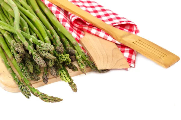 Asparagi Freschi Isolati Fondo Bianco — Foto Stock