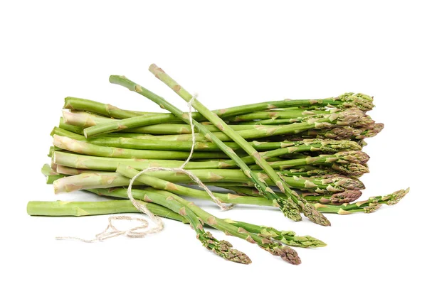 Asparagi Freschi Isolati Fondo Bianco — Foto Stock