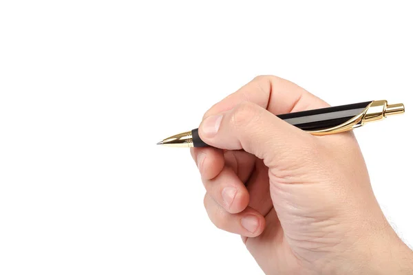 Stift Der Hand Isoliert Auf Weißem Hintergrund — Stockfoto