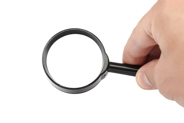 Forensic Magnifier Hand Isolated White Background — Stock Photo, Image