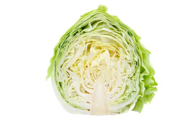 Taze lahana kafası beyaz arkaplanda izole edildi.