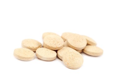 Gıda katkı maddeleri beyaz arka plan üzerinde izole hap.