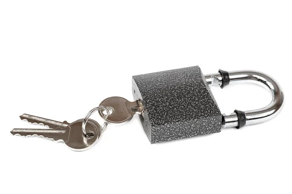 Padlock Keys Isolated White Background — Stock Photo, Image