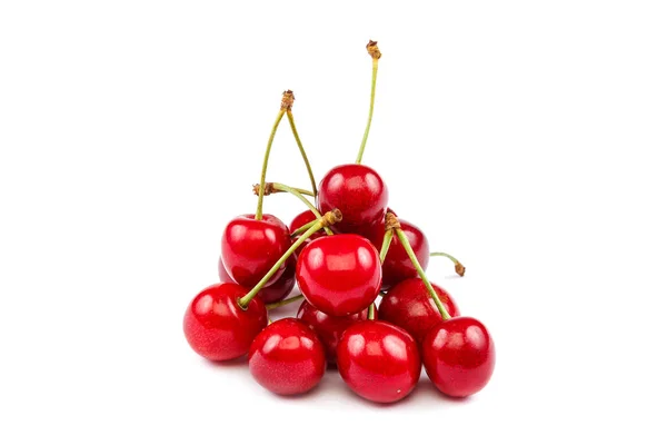 Frutos Una Cereza Dulce Aislados Sobre Fondo Blanco —  Fotos de Stock