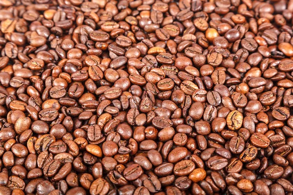 Korn Rostat Kaffe Som Bakgrund — Stockfoto