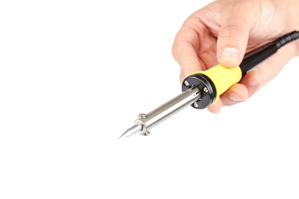 Soldering Iron Hand Isolated White Background — Stock Photo, Image