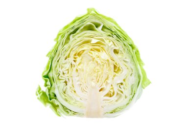 Taze lahana kafası beyaz arkaplanda izole edildi.