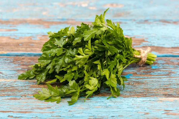 Parsley Green Fresh Wooden Background — Stock Photo, Image