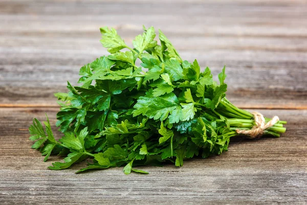 Parsley Green Fresh Wooden Background — Stock Photo, Image