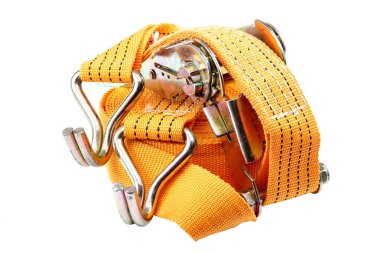 Kargo bağlantılarını sağlama mekanizması beyaz arka planda izole edilmiştir..