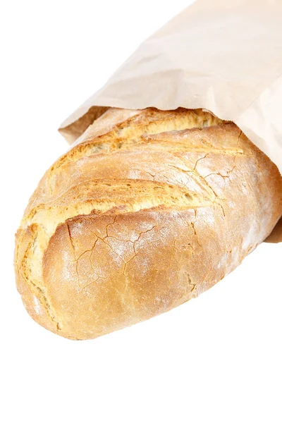 Tarwe Brood Geïsoleerd Witte Achtergrond — Stockfoto