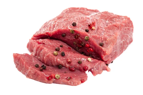 Carne Fresca Isolata Fondo Bianco — Foto Stock