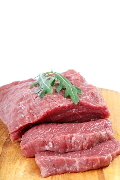 Carne Fresca Isolata Fondo Bianco — Foto Stock