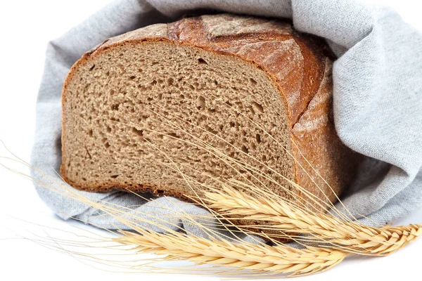 Bochník Žitného Chleba Izolované Bílém Pozadí — Stock fotografie