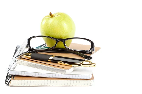 École Fournitures Bureau Isolées Sur Fond Blanc — Photo