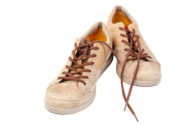 Modieuze Sneakers Schoenen Mocassins Geïsoleerd Witte Achtergrond — Stockfoto