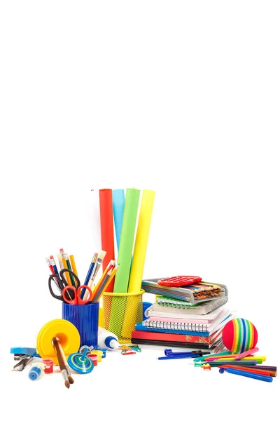 Stationery School Supplies Isolated White Background — Stock Photo, Image