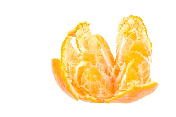 Frutos Una Mandarina Aislada Sobre Fondo Blanco — Foto de Stock