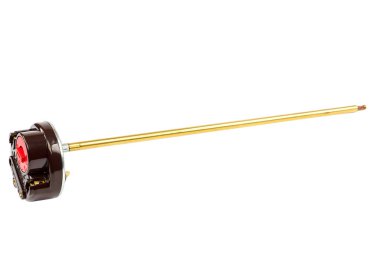 Beyaz bir arka plan üzerinde izole termostat. Teknoloji.