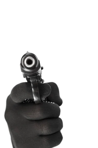 Gun Weapon Hand Isolated White Background — Stock Photo, Image