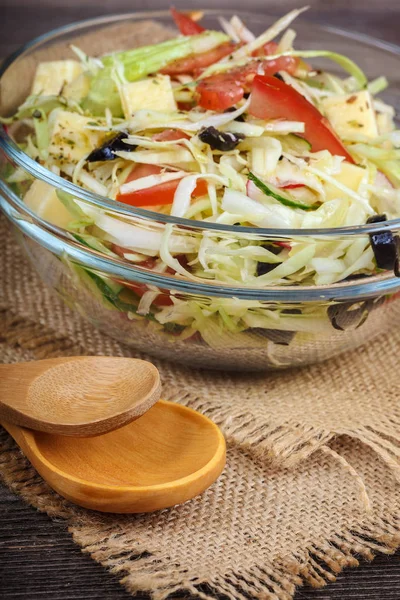Friss Zöldségek Háttér Ételek Növényi Saláta — Stock Fotó