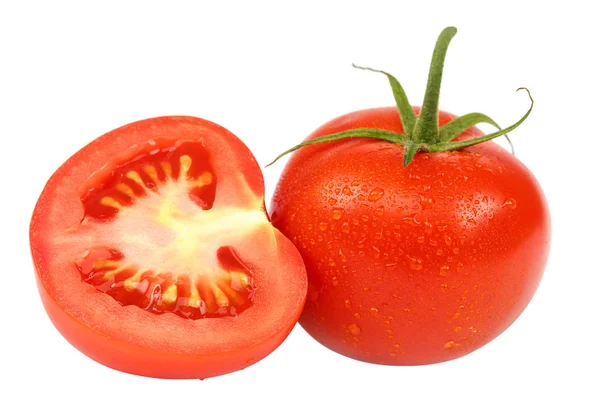 Świeże Czerwone Pomidory Izolowane Białym Tle — Zdjęcie stockowe