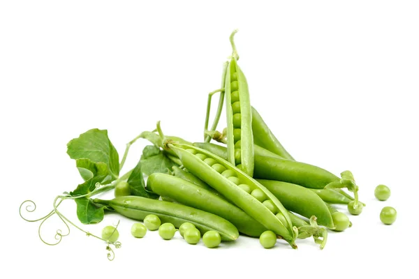 Frutas Ervilhas Verdes Isoladas Sobre Fundo Branco — Fotografia de Stock