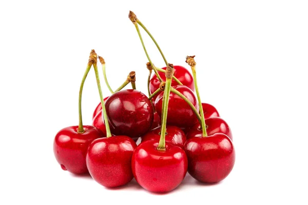 Frutos Una Cereza Dulce Aislados Sobre Fondo Blanco —  Fotos de Stock