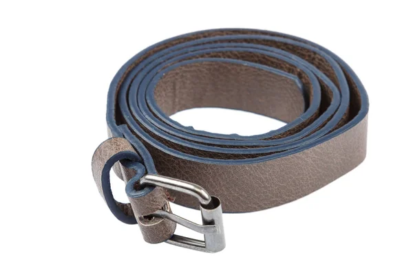 Ceinture Élégante Cuir Isolé Sur Fond Blanc — Photo