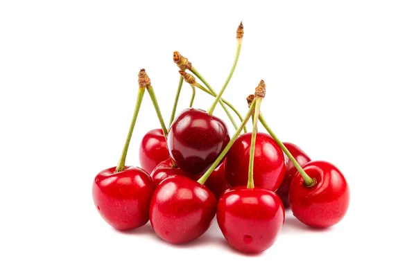 Frutos Una Cereza Dulce Aislados Sobre Fondo Blanco —  Fotos de Stock