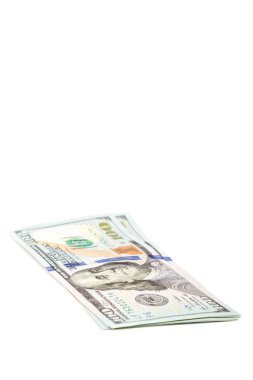 Beyaz bir arka plan üzerinde para dolar ABD