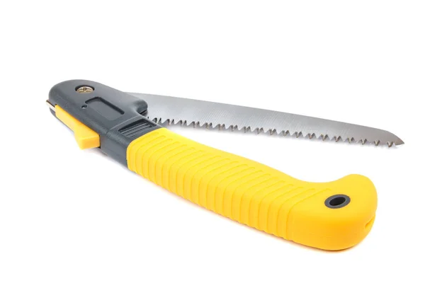 Folding saw isolerad på en vit bakgrund. — Stockfoto