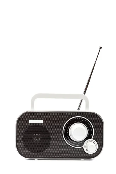 时尚紧凑型无线电接收器隔离在白色背景 — 图库照片