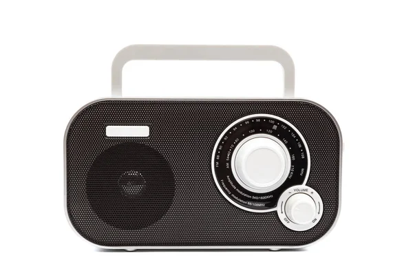 Elegante ricevitore radio compatto isolato su sfondo bianco — Foto Stock