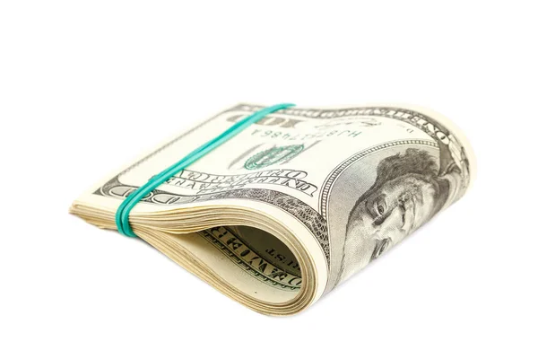 Bankjegyeket fehér alapon izolált pénzekből — Stock Fotó