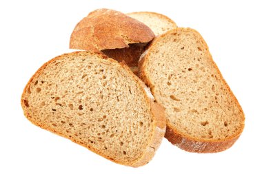 Beyaz arkaplanda izole edilmiş bir somun ekmek