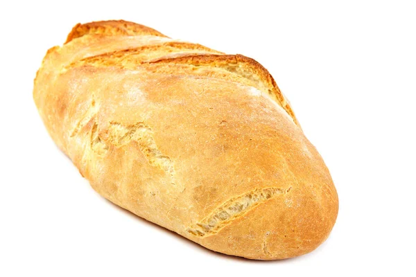Буханка пшеничного хлеба на белом фоне . — стоковое фото