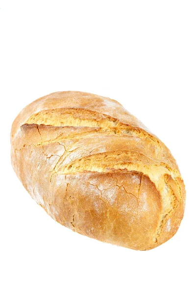 Bochník chleba pšeničný na bílém pozadí. — Stock fotografie