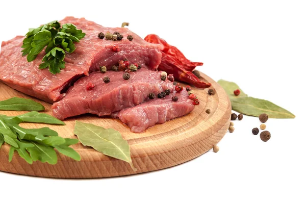 Kød, fersk, isoleret på hvid baggrund - Stock-foto