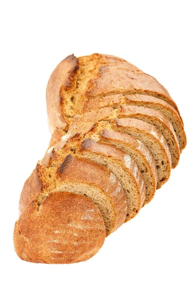 ขนมปังที่แยกกันบนพื้นหลังสีขาว — ภาพถ่ายสต็อก