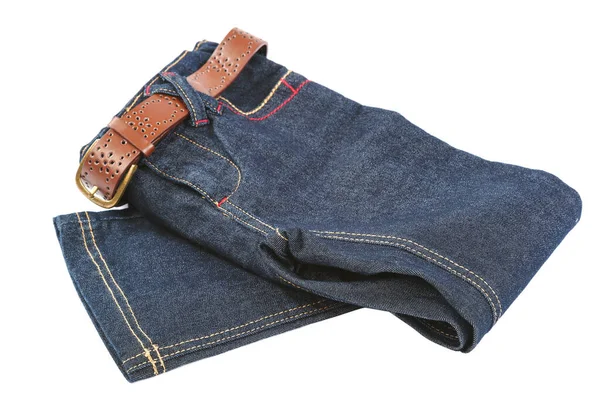 Calças jeans isoladas em um fundo branco — Fotografia de Stock