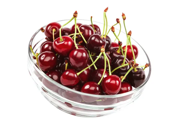 Cherry manis matang terisolasi pada latar belakang putih — Stok Foto