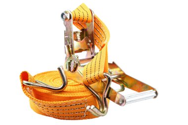 Beyaz arka planda izole edilmiş kargo bağlarını güvence altına alma mekanizması